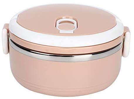 Joyzan Bento Box in Acciaio Inossidabile 304, Scatola da Pranzo Rotonda Portapranzo Portatile Lunch Contenitore Termico Isolamento Interno con Fibbie di Sicurezza per Picnic Campeggio Fitness