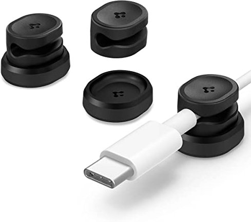 Spigen Kabelhalterung Magnetischer Kabelhalter, Kabelclips Organizer Set für Auto, Schreibtisch, Netzkabel, USB-C Kabel, Ladekabel und HDMI-/LAN-/Lightning-Kabeln usw, 【3 Stück】 Kabelmanagement