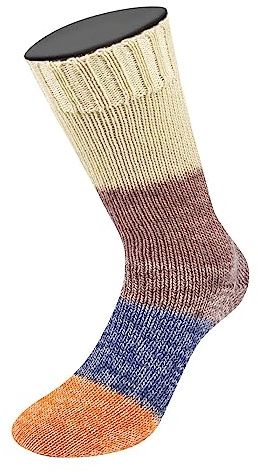 Lana Grossa Gomitolo Meilenweit 4020 - Braun/Graublau/Orange/Ecru/Beige