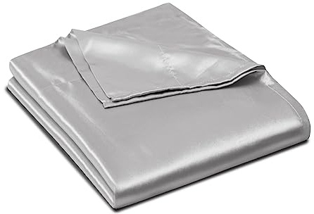 Ersmak Satin Flat Sheet Only, Single Flat Sheet King, Luxury & Ultra Soft Silky Bedding Top Sheet for King Mattress - Grey