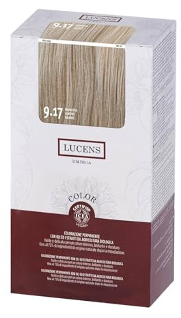 Lucens 9.17 Mandorla - Kit Colorazione Capelli Permanente Senza Ammoniaca Con Oli ed Estratti da Agricoltura Biologica