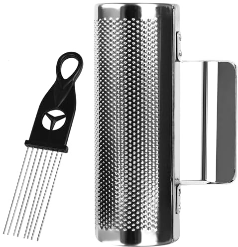 Tkocisa Metal Guiro, 12 4 Stainless Steel Dominicana Guira Shaker, Latin Percussion Guiro with Scraper for Live Performance