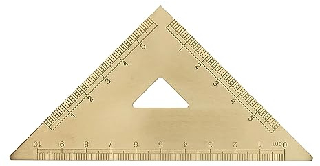 Messing Lineal 45° Dreieckige Platte, Goldener Retro Metall Lineal, Student Supplies Zeichenwerkzeug Geodreieck