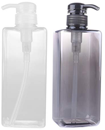 minkissy 2pièces Flacon Pompe Plastique Lot de Récipient De Shampoing Liquide Flacon De Lotion pour Salle De Bain