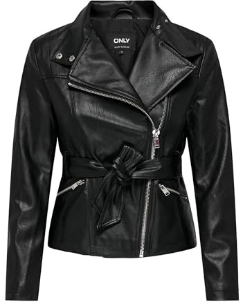ONLY Onlmanilla-Biker in Finta Pelle, Colore: Otw Giacca da Motociclista, Nero, XS Donna