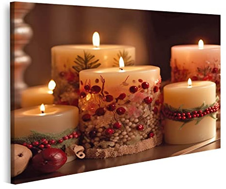 islandburner Prime Bild auf Leinwand Weihnachtskerzen Weihnachtskerzen Bilder Wandbilder Poster