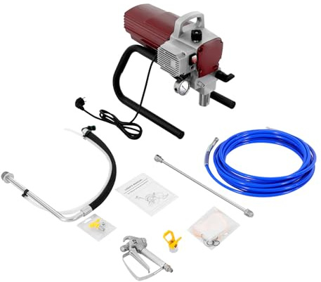 Airless Sprühgerät 1800W, Airless Spritzsystem für Farben & Lacke, 10m Schlauch, 220V, Elektrischer Farbsprüher für Wand, Holz, Metall, Innen- & Außenbereich
