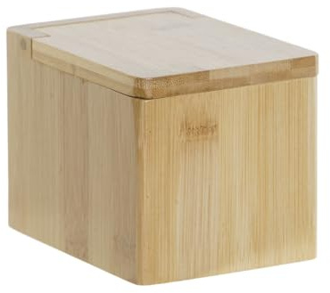 DKD Home Decor Salero con Tapa Natural Bambú 10 x 13 x 10 cm