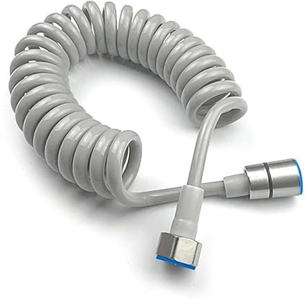 MUMENG Spring Flexible Shower Hose,Flexible Telescopic Shower Hose ABS Bathroom Spiral Flexible Shower Hose for Toilet Faucet, Bidet Sprayer, Hand Shower,Standard G1/2 Connectors(Gray)