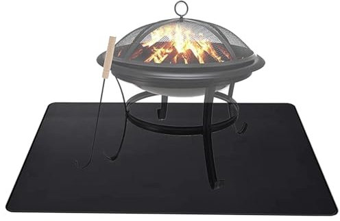 Tapis ignifuge, tapis de foyer résistant au feu, tapis de cheminée, tapis de cheminée avec revêtement en silicone, tapis ignifuge, tapis de foyer imperméable et durable pour poêle à bois