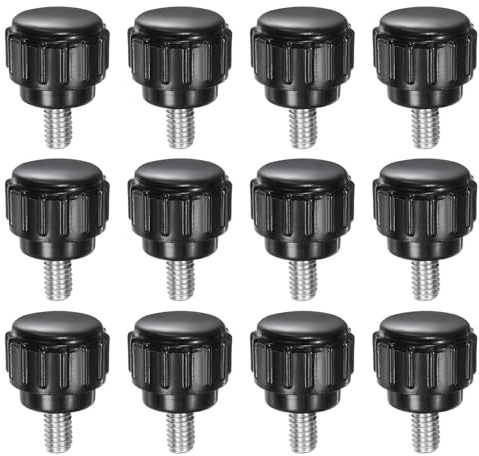 QUARKZMAN 12 Stück Rändelschraube mit Gewinde M4 x 6mm x 14mm Rundkopfschraube Edelstahl 304 Rundgriffbolzen Klemmknöpfe 14mm Handknöpfe Daumenschrauben Spannschraube für Industrie Maschine