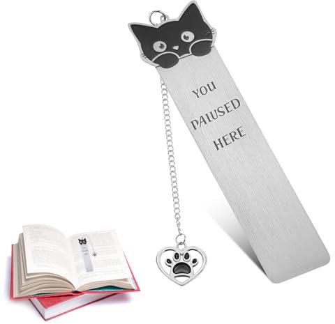 Tyqour Katzen Lesezeichen für Damen Metall Lesezeichen für Buchliebhaber Personalisierte-Lesezeichen Mädchen Buchzubehör Geschenk Katzen Anhänger für Buchliebhaber Studenten Lehrer