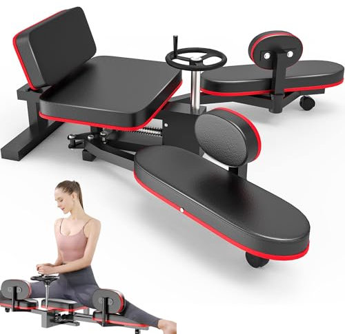 Beinstrecker - 3 Bar Beinspreizer Maschine mit 7-teiligem Yoga-Set & dicker Bodenmatte, 210° Heavy Duty Beinspreizer, Trainingsgeräte für Home Gym Fitness