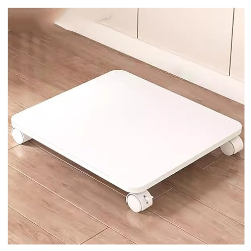 Supporto per stampante compatto bianco con ruote di bloccaggio, tavolo per stampante mobile a 1 piano per piccoli spazi, carrello per stampante per una facile mobilità e organizzazione