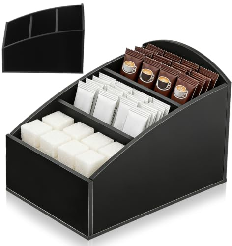 Gatuida 2 contenedores de té para condimentos, organizador de cocina, caja de almacenamiento para azúcar, especias, caramelos, accesorios de estación de bar