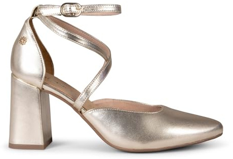 miMaO Zapatos de tacón con tiras cruzadas en piel PLATINO EU 39