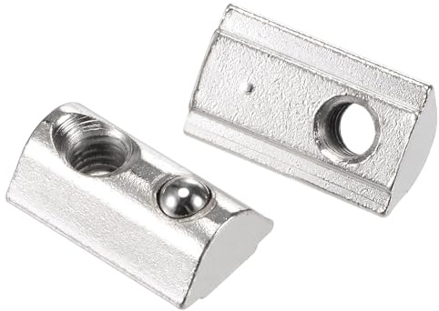 TA-VIGOR M6 T Slot Nuts Roll-in Spring T-Nuts, Carbon Steel Nickel Plated for 4040 Series Aluminium Extrusion Profile Rail 8mm Slot, 15Pcs