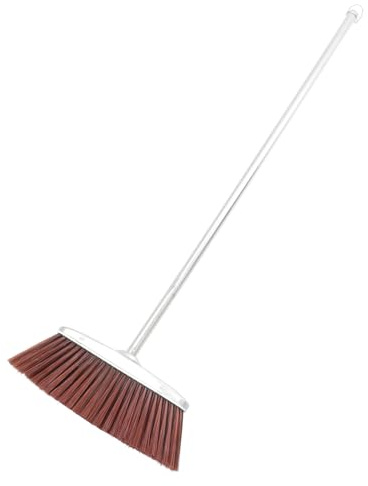 Gatuida Long Handle Thick Broom with Nylon Bristles for Home Cleaning Lightweight Reusable Floor Sweeper with Hanging Ring Suitable for Indoor Garbage and Dust Sweeping