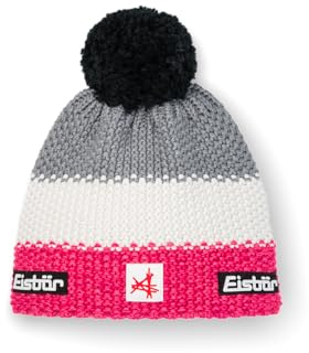 Eisbär Mütze Star Pompon Ski Austria Kids - warme Wintermütze Jungen & Mädchen - 55 cm (7-8 Jahre) - atmungsaktive mit Fleece Innenband Bommelmütze Kindermütze aus Österreich
