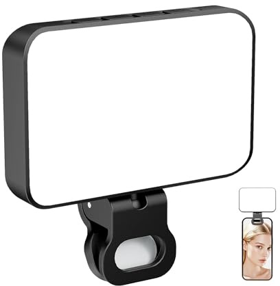Amesor Lampe Selfie,Lumière de Remplissage LED Portable et Rechargeable pour Maquillage - pour Studio Domicile Vlog en Direct Streaming Vidéo Conférence et Voyage