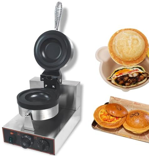 ZHDANB ice cream sandwich maker Ice Cream UFO Burger Maker Hamburger press with digital timer 5min Ice Cream Waffle Maker 50℃~300℃ for restaurants/coffee shops/food trucks Singleheadcapping