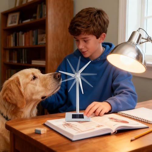 Solar Powered Windmill - Solar Wind Toy Ornament | Sölar Windmill Perfect For Home School Classroom Children Yard Lawn Patio Outdoor Garden Learning Decor