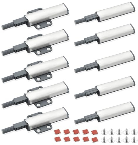10 PCS Push Open Door Catches, Cabinet Magnetic Push Door Opener Catches Cupboard Push Latch Release Door for Wardrobe Kitchen Drawer Opener Cupboard
