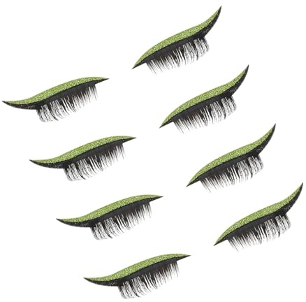 Cabilock 4 paires Autocollants Cils Pailletés Réutilisables Maquillage Dense et Confortable pour Femmes Décoration Oculaire Créative
