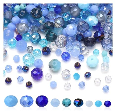 HMCEY 800 Pcs Perline Cristallo Sfaccettato 4/6/8 mm,Perle per Braccialetti,Vetro Perline per Collane Fai da Te,Set Perlines per Gioielli,Glass Beads For Bracelets,Beads For Jewelry Making per Adulti