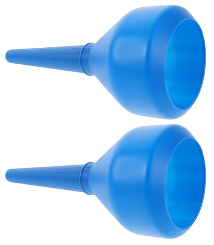 SEWOART Embudo de combustible con filtro resistente y ancho para automóvil y moto, embudo azul compacto para llenado de aceite y diésel, herramienta duradera para repostaje sin derrames