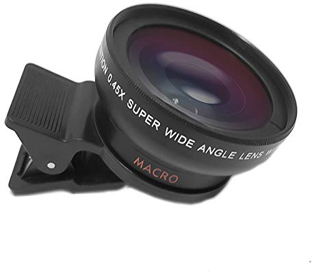Aumotop Obiettivo del Telefono di qualità Professionale Filettatura da 37 Mm Obiettivo Grandangolare da 0,45x con Macro per Immagini Nitide dei Viaggiatori