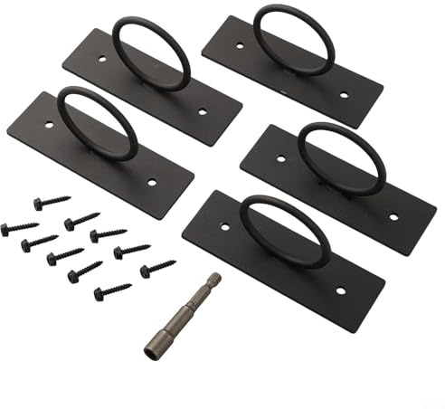 Ensemble de supports de corde d'extérieur avec finition noire résistante à la rouille, parfait pour les applications marines et de jardin
