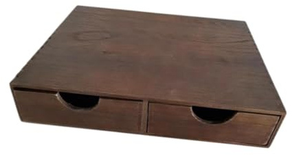 Milageto Tiroir de Rangement en Bois pour Capsules de Café, 2 Tiroirs, Support pour Machine à Café Grande Capacité, Coulisse Fluide, Organisateur de Capsules pour Bureau