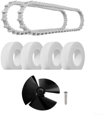 Kit robótico de repuesto para limpiador de piscina, juego de 7 piezas con impulsor, correas y ruedas de escalada para un mejor rendimiento de limpieza y fácil instalación