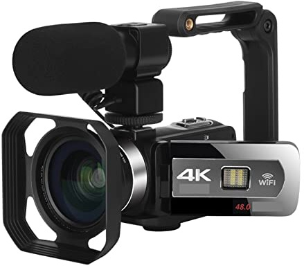 Videocamera, Videocamere Web digitali professionali HD for videocamera 4K for la fotografia Videoregistratore con messa a fuoco automatica con zoom 18X Vlog(128G SD Card,Outfit 1)