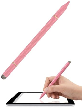 BTACGWP Penna Touch Screen 3 in 1 Universale 1pz Rosa, Penna per Tablet iPad/Samsung/Android/iOS, Alta Precisione con Punta Sostituibile, Ideale per Appunti e Disegno Senza Batteria