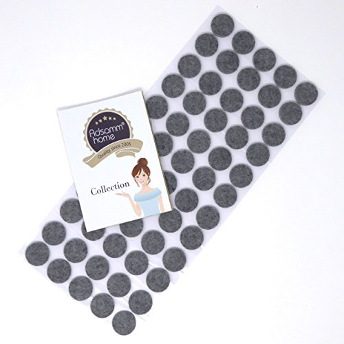 Adsamm® / 60 x Selbstklebende Filzgleiter/Grau/ø 20 mm/Rund/Möbelgleiter aus Filz mit 3.5 mm Stärke/Möbel- und Bodengleiter