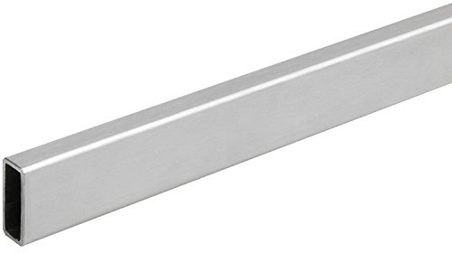 Gedotec Kleiderstange Edelstahl Schrankstange 1000 mm eckig - NANO | Schrankrohr Edelstahl rostfrei | Möbelrohr 25 x 10 mm | Möbelstange für Kleiderschrank | 1 Stück - Garderobenstange Kleider-Schrank