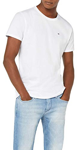 Tommy Jeans Tjm Xslim Jersey Tee Dm0dm04411, Maglietta a Maniche Corte Uomo, Bianco (Classic White), L