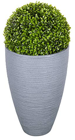 URBNLIVING Vasi da fiori in rattan di plastica con palline di bosso artificiali