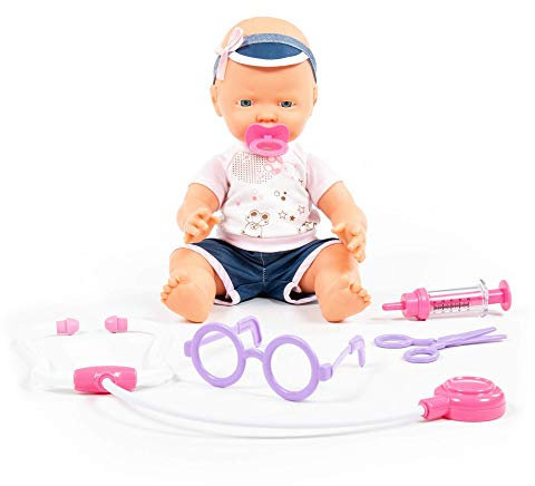 Babypuppe Puppe 35 cm mit Schnuller und Arzt-Set 4-TLG. Kinder Spielzeug +3J