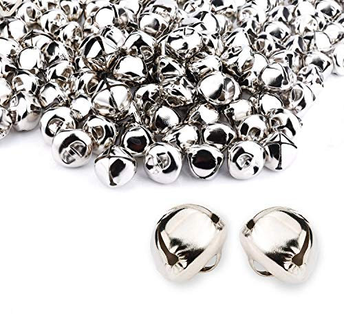 ‎Augshy Jingle Bells, 50 Pieces 20 MM Craft Bell Christmas Metal Jingle Sleigh Bells Bulk for Christmas Home Pet Decorations(Silver)
