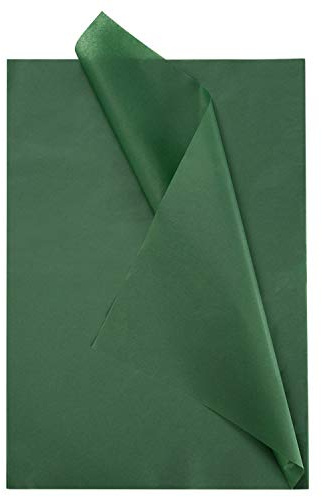 ZYOOO 50 Blatt Seidenpapier Dunkelgrün, 70 cm x 50 cm,Geschenkpapier für Bastelarbeiten, Dekoration