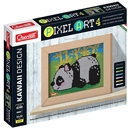 Quercetti - 0797 Pixel Art Kawaii Design Panda; Steckspiel