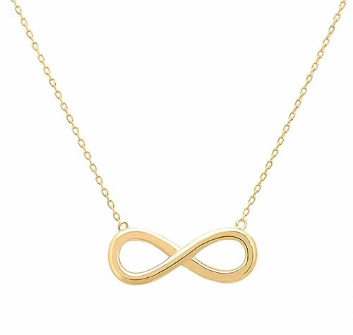Kritz Collar infinito para Mujer Chapado Oro o Plata - Colgante Símbolo infinito y Cadena Ajustable - Joyería Moda Regalo para Chicas Collier (Oro)