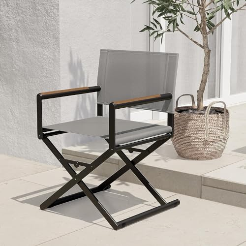 Grand patio Regiestuhl Klappbar Gartenstuhl Faltbar Campingstuhl Klappstuhl Leichter Tragbarer Stuhl, bis 150kg Belastbar