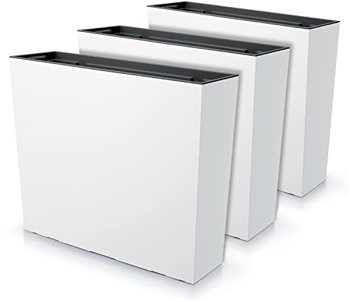IMJ-Global Set mit 3 Töpfen für Blumen, rechteckig, Urbi Case T Dekorative Kunststoff, 18 x 58 x 49,8 cm, für den Innenbereich, Weiß, Volumen 44 Liter, modernes Design