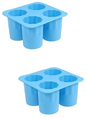 BESTonZON 2pcs Shape Ice Cube Trays Silicone Ice Molds Cubes Reusable for Party Easy Clean