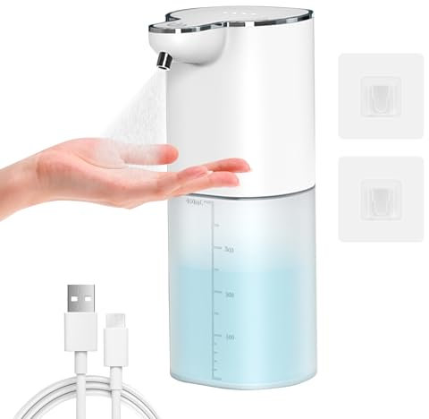 P9 Automatischer Desinfektionsspender, Gcstnn 400ml Elektrischer Alkoholsprühgerät mit Sensor Infrarot Wandbefestigung USB Aufladung mit 4 einstellbare Stufen,IPX5 Wasserdicht Für Schule,Hotel
