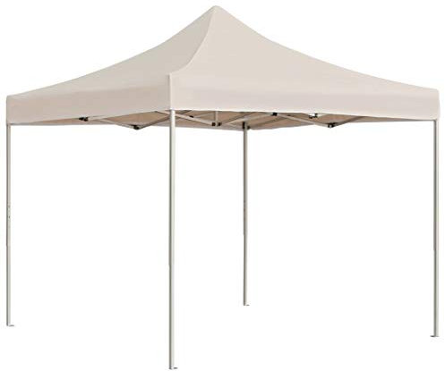 ShGaxin Profi-Partyzelt Faltbar Aluminium 2x2 m Creme Pavillon, Faltpavillon, Gazebo, Überdachung Garten, Sonnenschutz Zelt, Poolzelt, Pop Up Zelt, Pergola